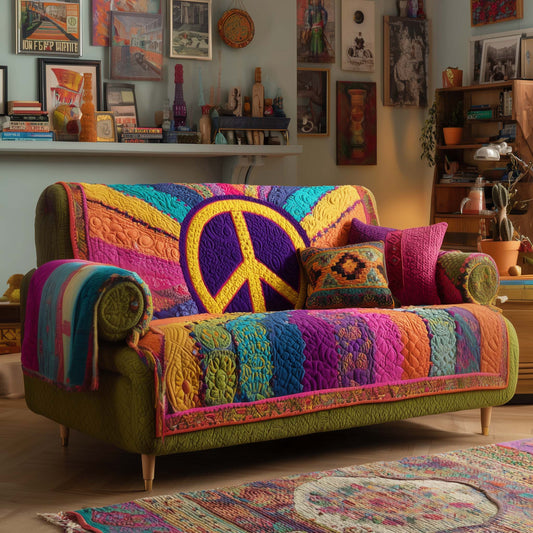 Peace Sign Quilted Sofa Cover GFTOYC1734