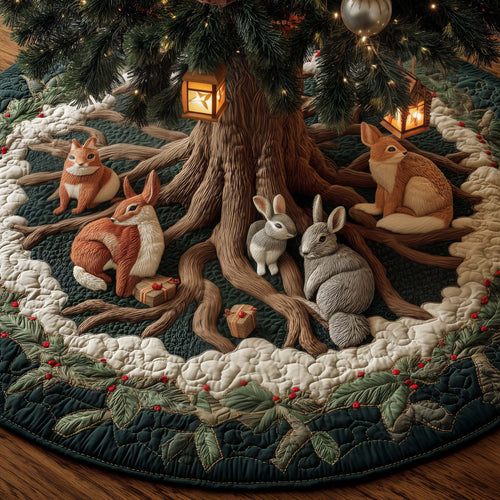 Forest Zoo Quilted Tree Skirt GFTOYC1735