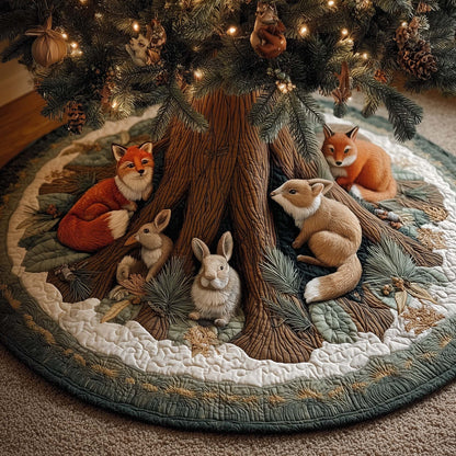 Forest Zoo Quilted Tree Skirt GFTOYC1737