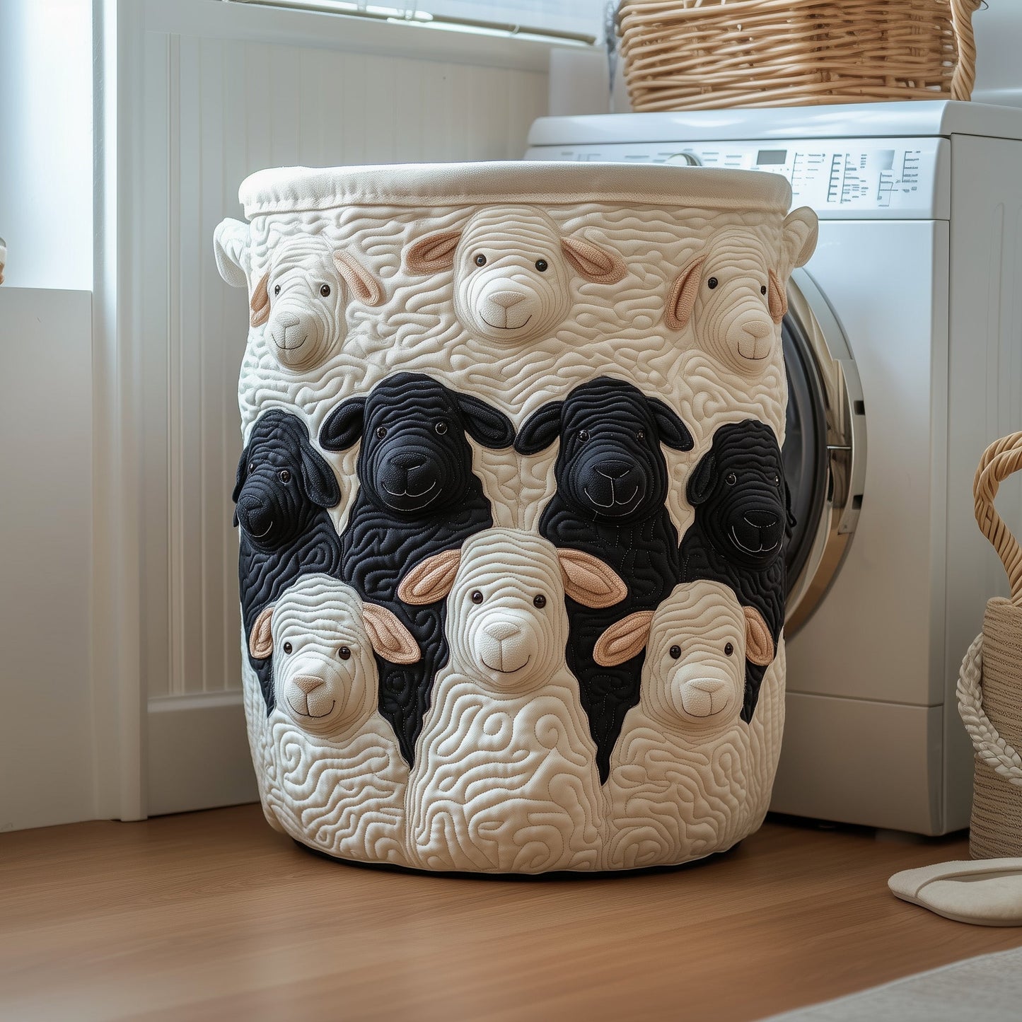 Adorable Sheep Quilted Laundry Basket GFTOYC173