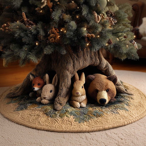 Forest Zoo Quilted Tree Skirt GFTOYC1740