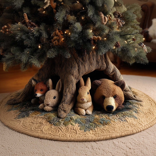 Forest Zoo Quilted Tree Skirt GFTOYC1740