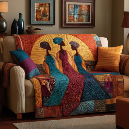 Golden Melanin Quilted Sofa Cover GFTOYC1745