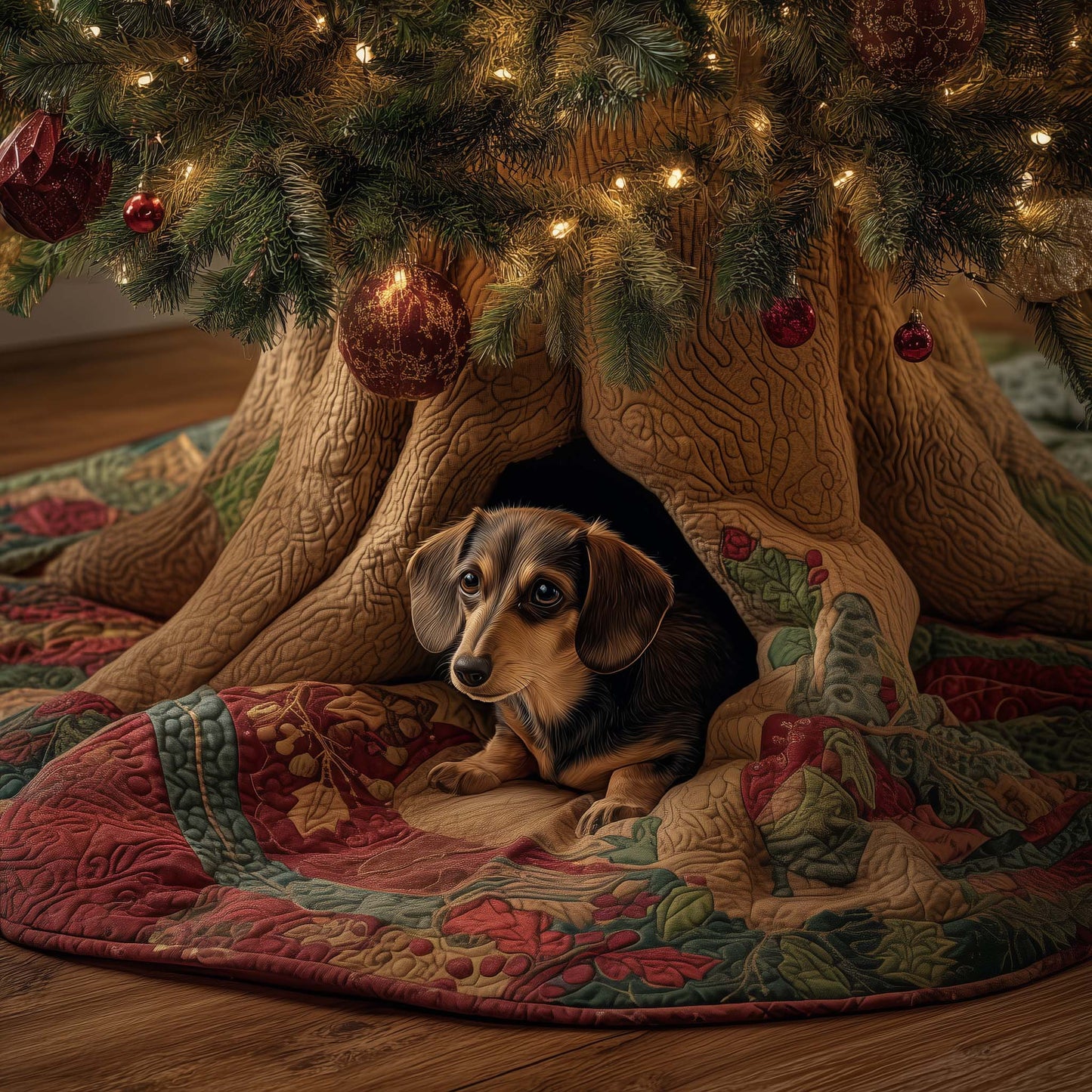 Yuletide Dog Quilted Tree Skirt GFTOYC1753