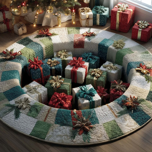 Christmas Boxes Quilted Round Mat GFTOYC1768