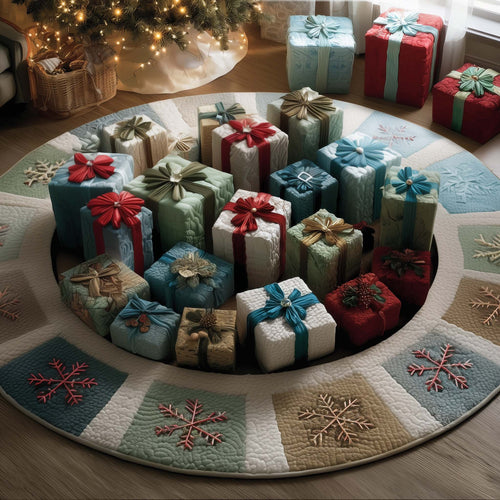 Christmas Boxes Quilted Round Mat GFTOYC1769