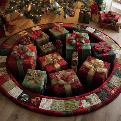 Christmas Boxes Quilted Round Mat GFTOYC1771
