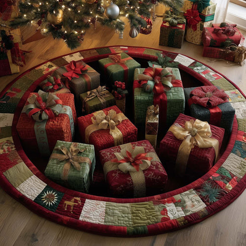 Christmas Boxes Quilted Round Mat GFTOYC1771