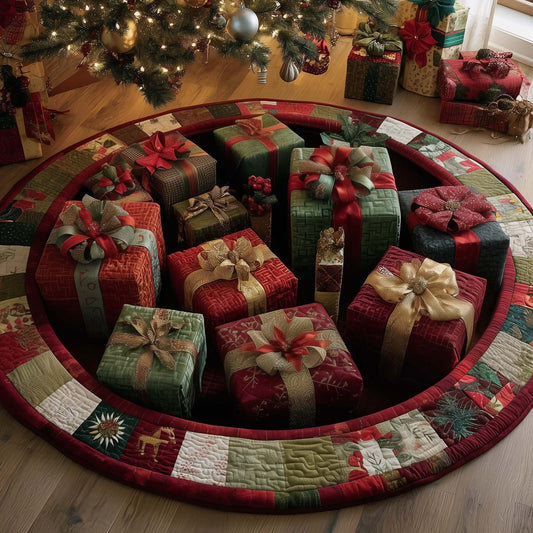 Christmas Boxes Quilted Round Mat GFTOYC1771