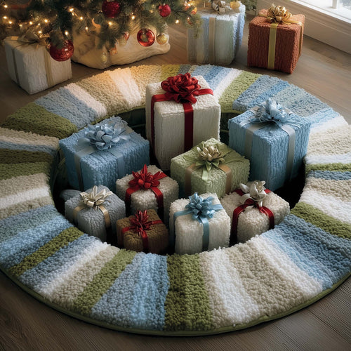 Christmas Boxes Quilted Round Mat GFTOYC1772