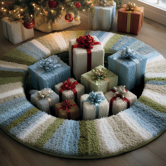 Christmas Boxes Quilted Round Mat GFTOYC1772