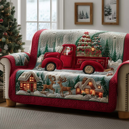 Festive Truck Quilted Sofa Cover GFTOYC1776