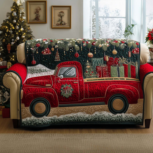 Festive Truck Quilted Sofa Cover GFTOYC1779