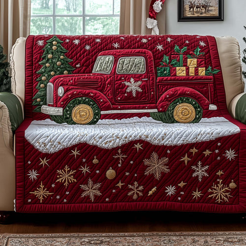Festive Truck Quilted Sofa Cover GFTOYC1780