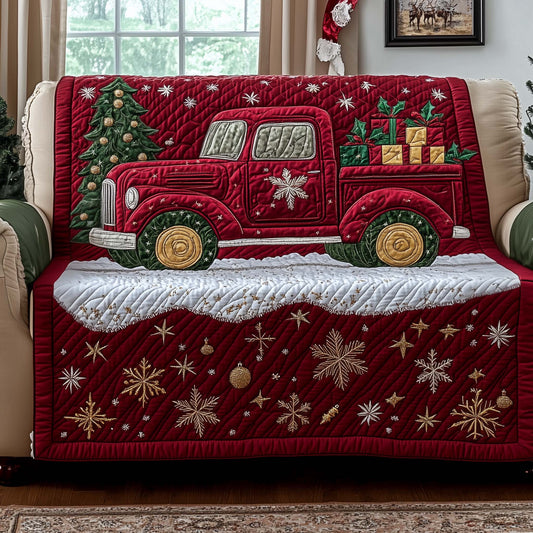 Festive Truck Quilted Sofa Cover GFTOYC1780