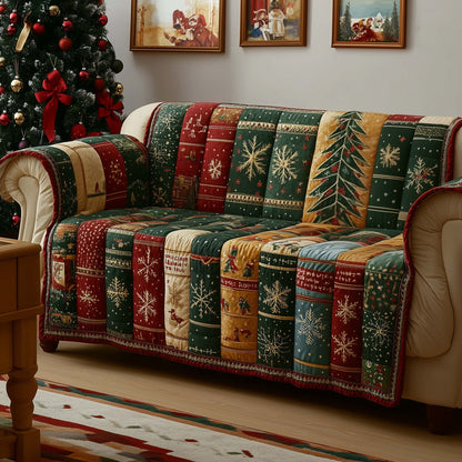Yuletide Book Quilted Sofa Cover GFTOYC1789