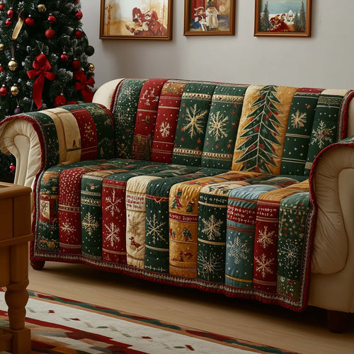 Yuletide Book Quilted Sofa Cover GFTOYC1789