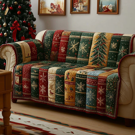 Yuletide Book Quilted Sofa Cover GFTOYC1789
