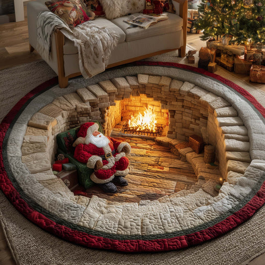 Festive Santa Quilted Round Mat GFTOYC1796