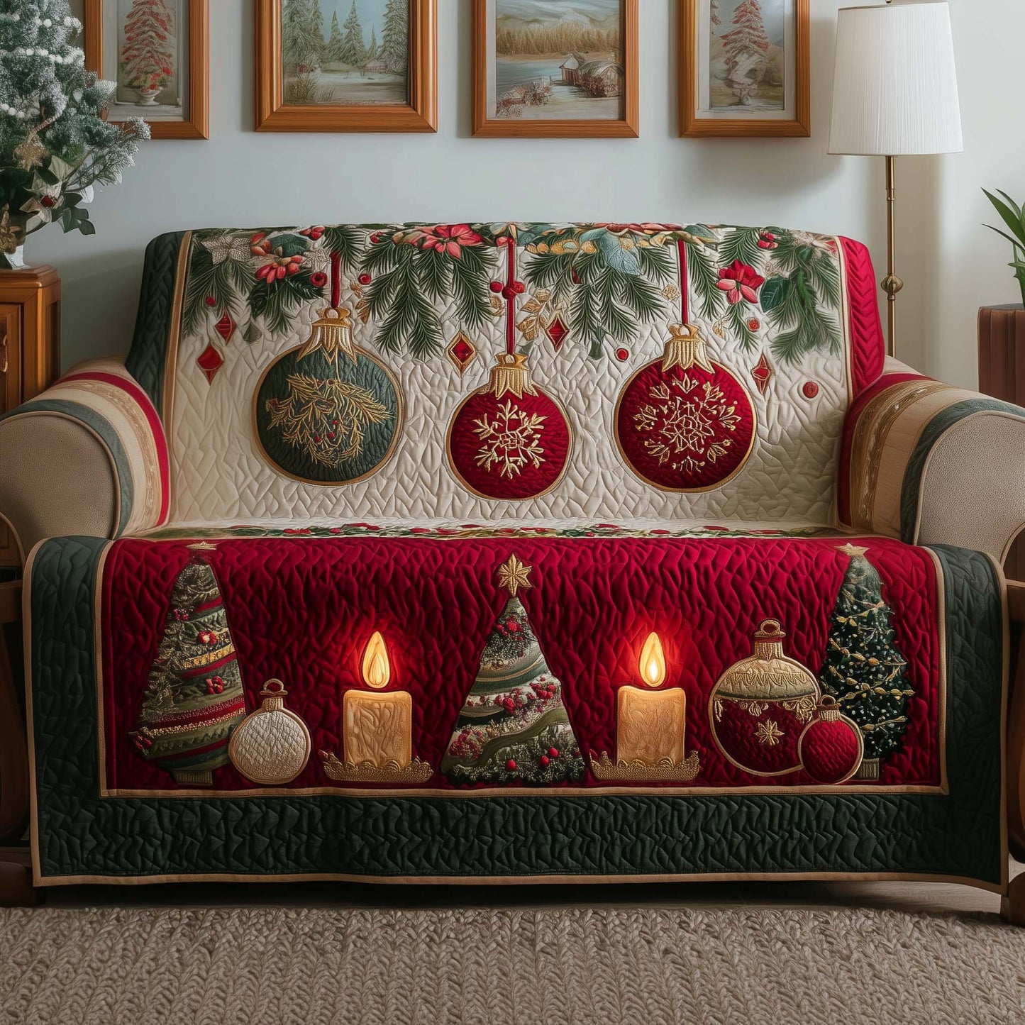 Starry Ornament Quilted Sofa Cover GFTOYC1814