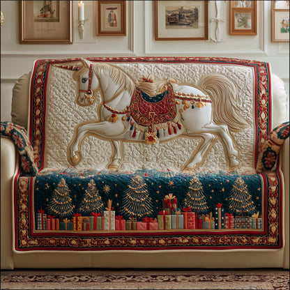 Yuletide Horse Quilted Sofa Cover GFTOYC1838