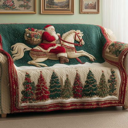 Yuletide Horse Quilted Sofa Cover GFTOYC1844