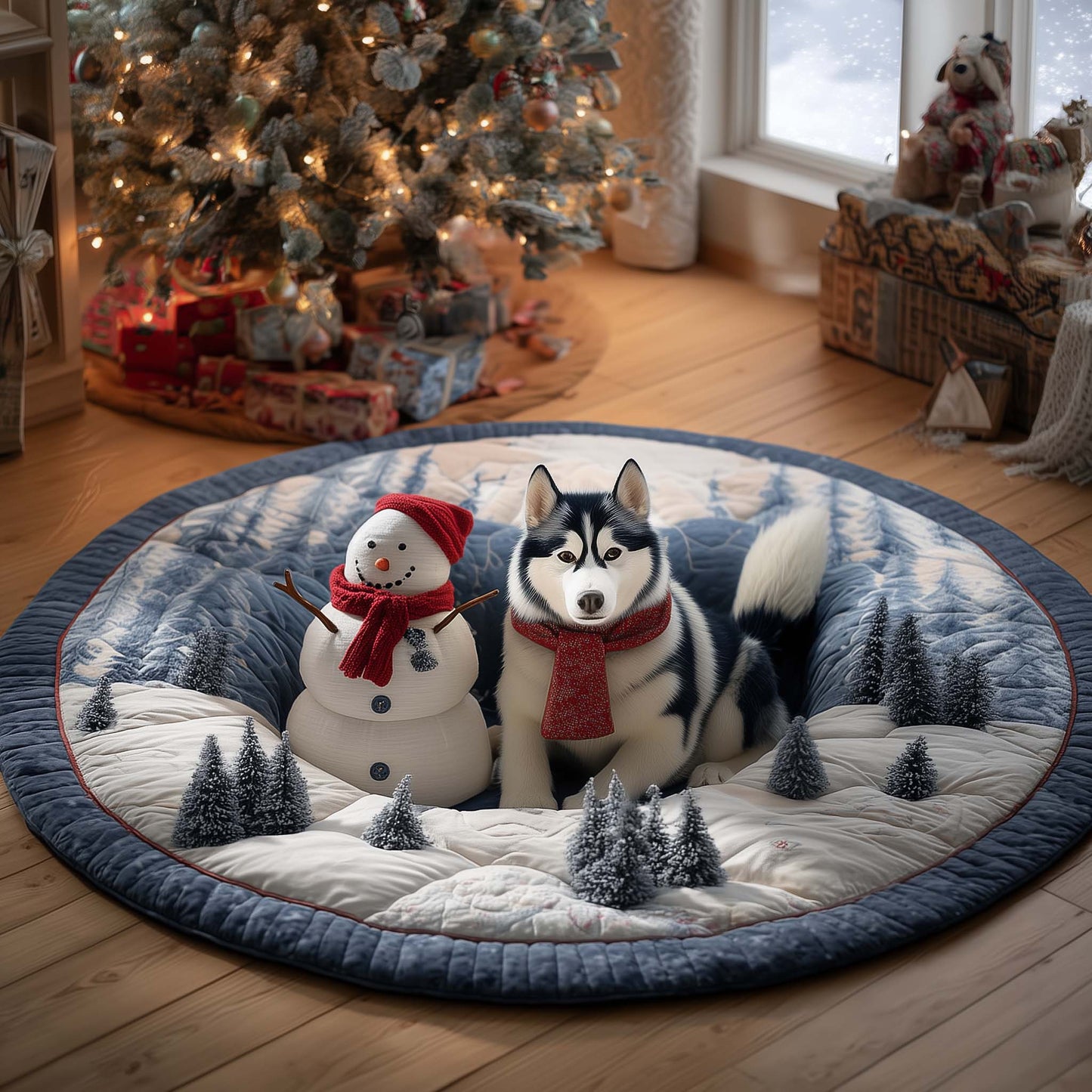 Husky Charm Quilted Round Mat GFTOYC1846