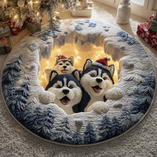 Husky Charm Quilted Round Mat GFTOYC1849