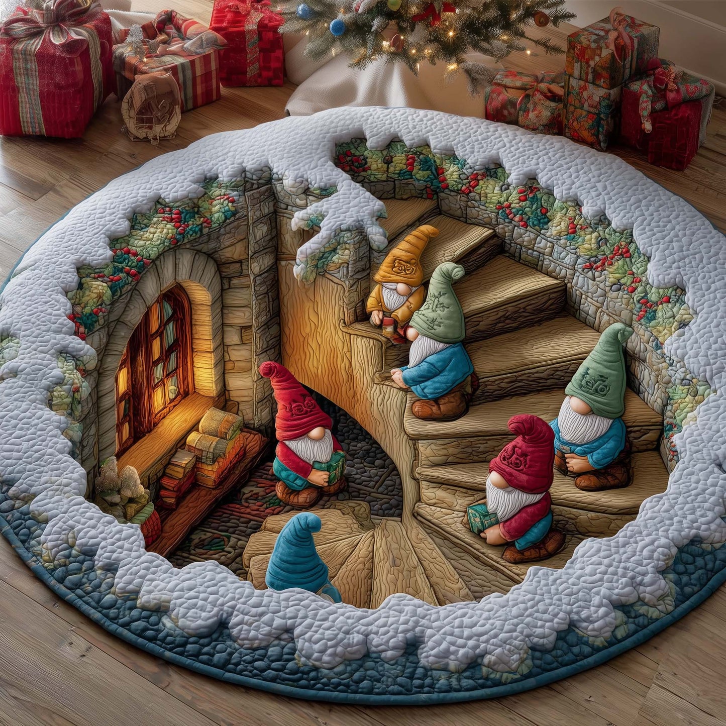 Jolly Gnome Quilted Round Mat GFTOYC1851