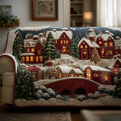 Yuletide Town Quilted Sofa Cover GFTOYC1870