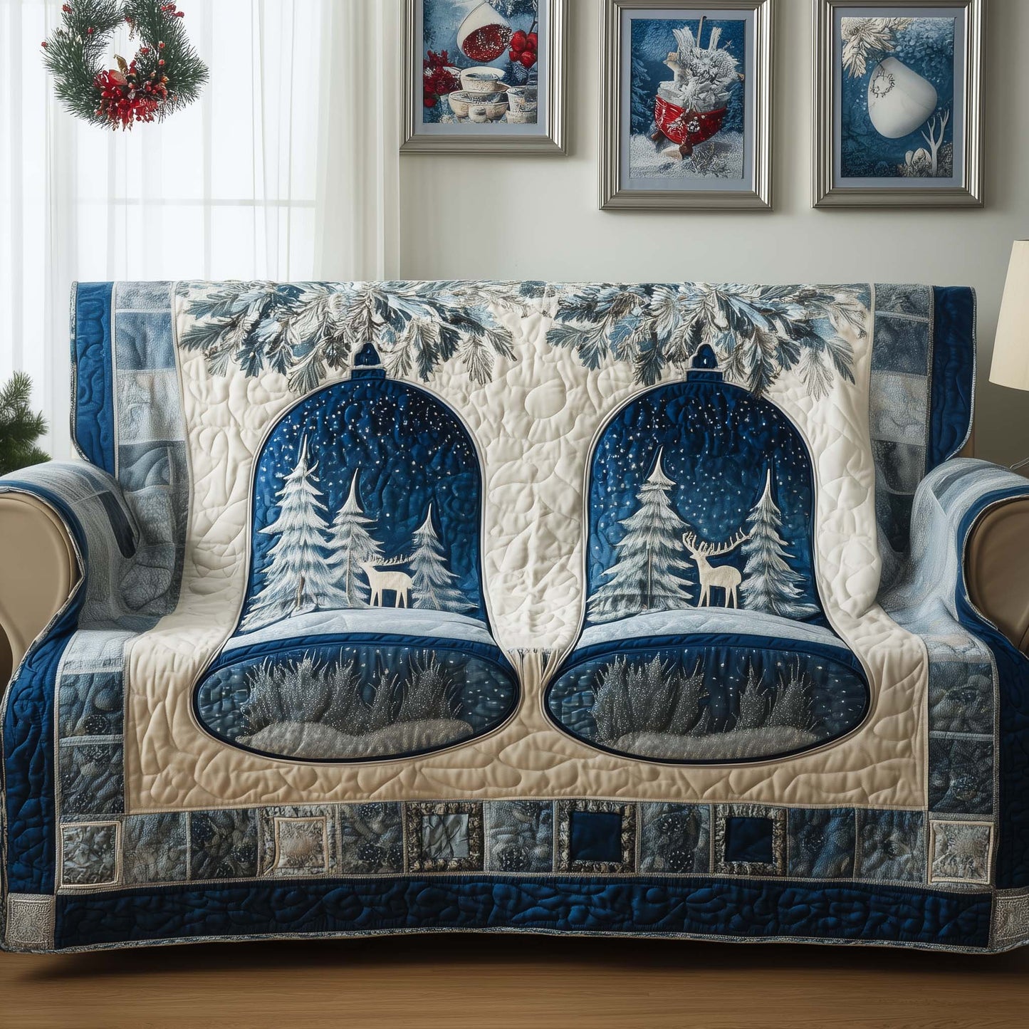 Shimmering Bells Quilted Sofa Cover GFTOYC1875