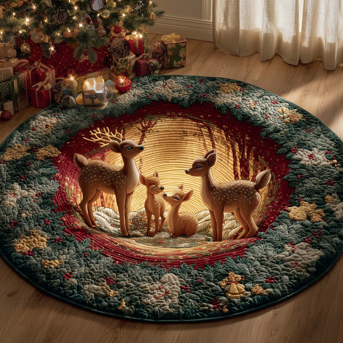 Majestic Deer Quilted Round Mat GFTOYC1889