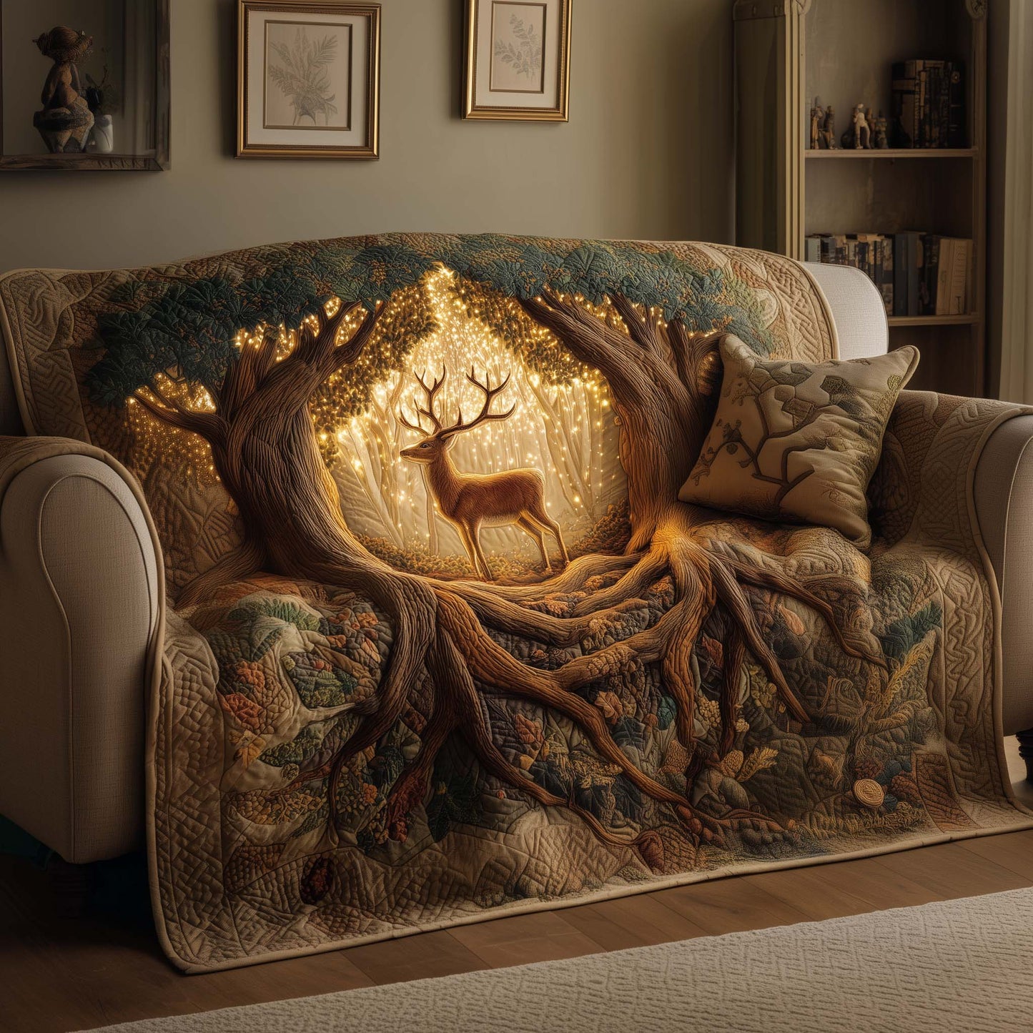 Deer Quilted Sofa Cover GFTOYC1893