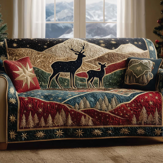 Deer Quilted Sofa Cover GFTOYC1894