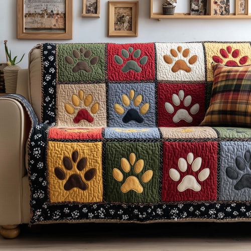 Paws Patchwork Quilted Sofa Cover GFTOYC1900