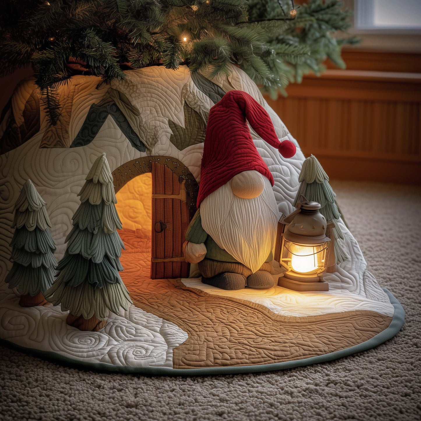 Forest Gnome Quilted Tree Skirt GFTOYC1906