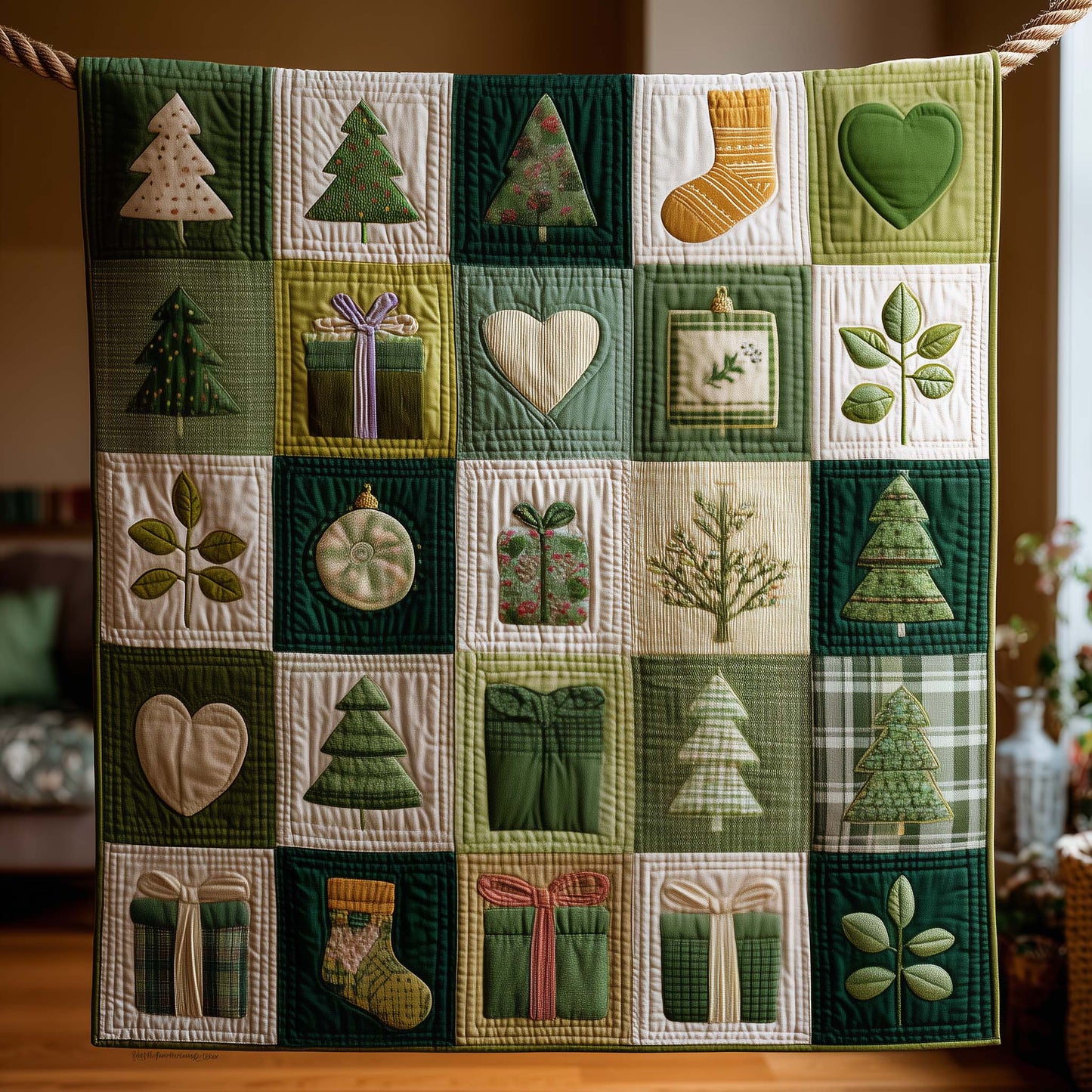 Christmas Patchwork Quilted Blanket GFTOYC1913