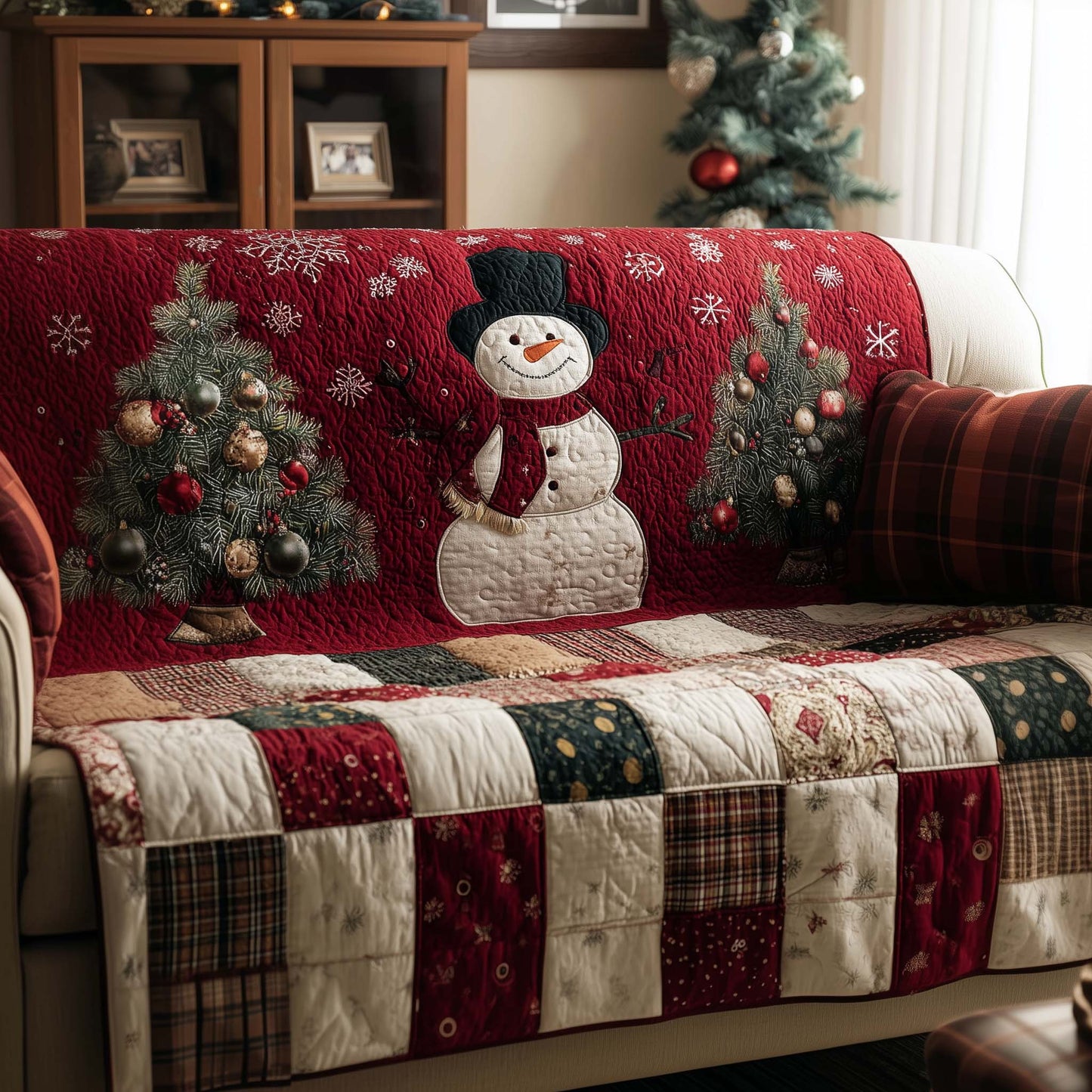 Frosty Friend Quilted Sofa Cover GFTOYC1931