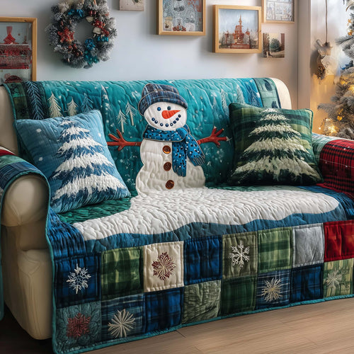 Frosty Friend Quilted Sofa Cover GFTOYC1934