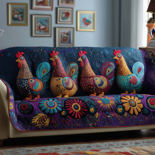 Whimsical Chicken Quilted Sofa Cover GFTOYC1959