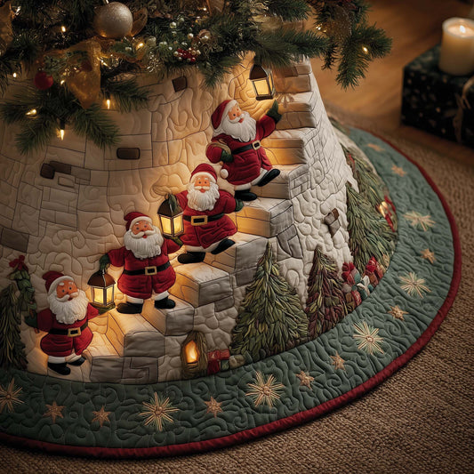 Climbing Santa Quilted Tree Skirt GFTOYC1960