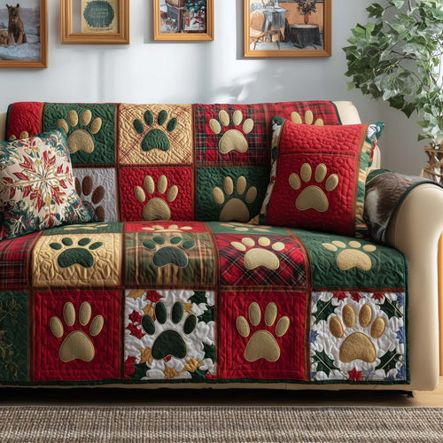 Dog Paws Quilted Sofa Cover GFTOYC1965
