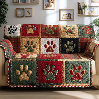 Dog Paws Quilted Sofa Cover GFTOYC1966