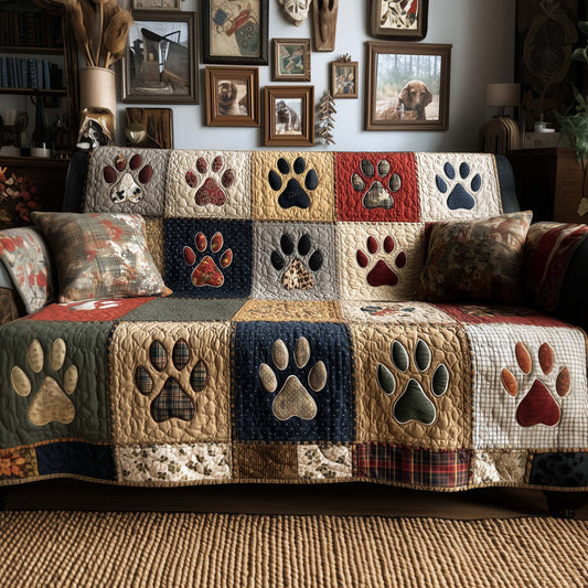 Dog Paws Quilted Sofa Cover GFTOYC1967