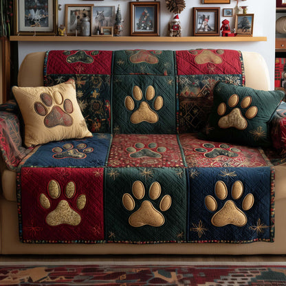 Dog Paws Quilted Sofa Cover GFTOYC1968