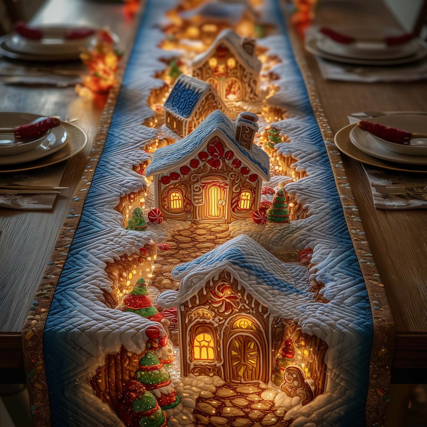 Gingerbread House Quilted Table Runner GFTOYC1982