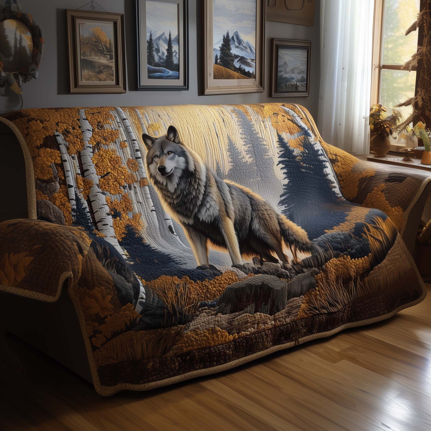 Majestic Wolf Quilted Sofa Cover GFTOYC2020