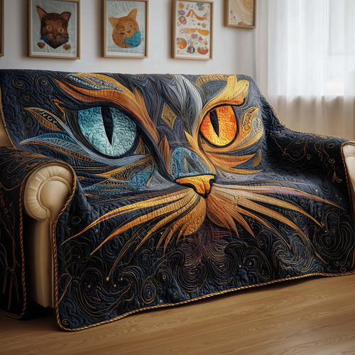 Feline Elegance Quilted Sofa Cover GFTOYC2041
