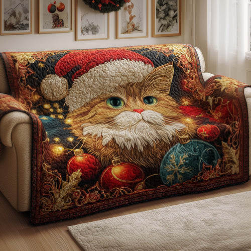 Feline Elegance Quilted Sofa Cover GFTOYC2043