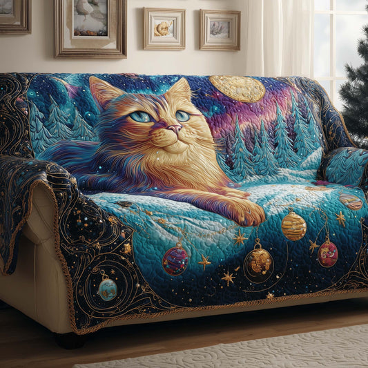 Feline Elegance Quilted Sofa Cover GFTOYC2044